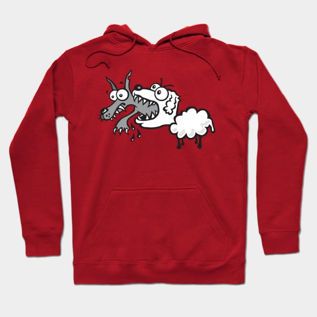 Sheep eats wolf Hoodie by kalogerakis